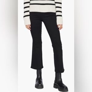 FRAME Jetset Crop Mini Boot Pintuck Jeans in Black